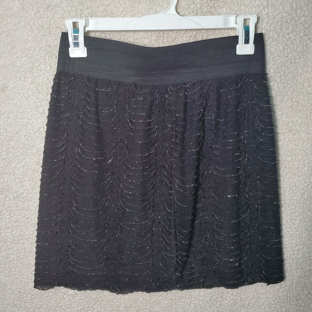 Maurice's silver detail black pencil skirt